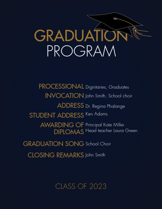 Free Graduation Program Template PosterMyWall