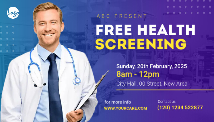 Plantilla de Free Health Screening Service Banner Ad | PosterMyWall