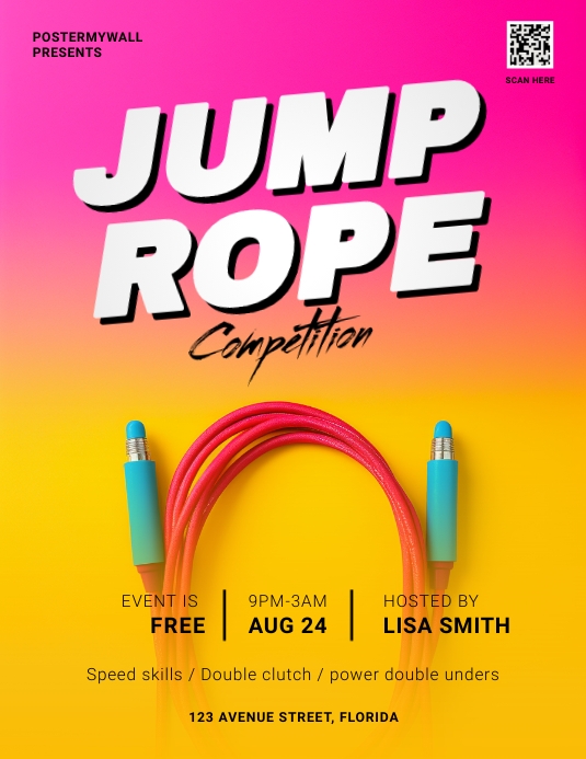 Copy of Free Jump Rope Competition flyer template | PosterMyWall