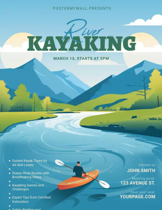 Kayaking Invitation Free Kayaking event flyer template | PosterMyWall