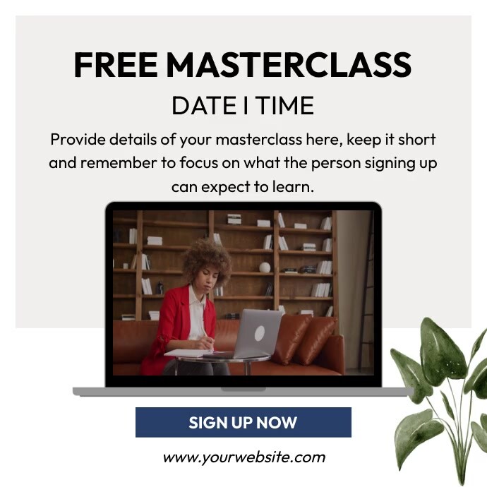 Free Masterclass Instagram Post template