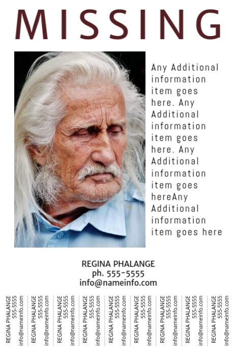 Free Missing Flyer Template With Tear Off Tabs PosterMyWall