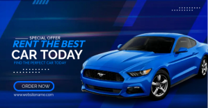 Free Modern Car Rent ภาพที่แชร์บน Facebook template