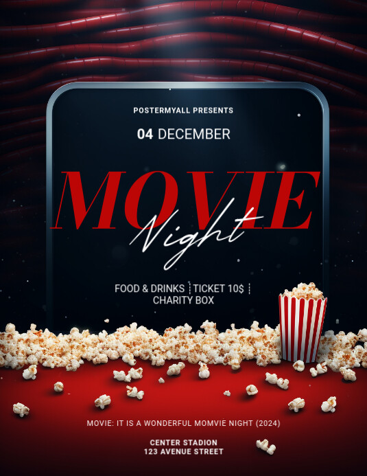 Free Movie Night flyer template PosterMyWall