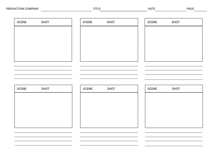 Free Movie Storyboard sheet template | PosterMyWall