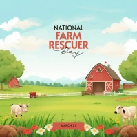 Free National Farm Rescuer Day Template Instagram Post