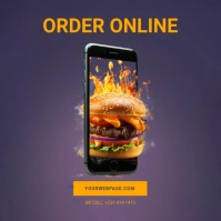 Free phone burger ordering ad template Pos Instagram