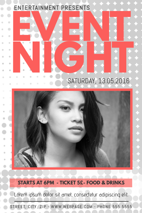 Kostenlos Rosa Und Grau Single Foto Band Konzert Flyer Vorlage Vorlage Postermywall