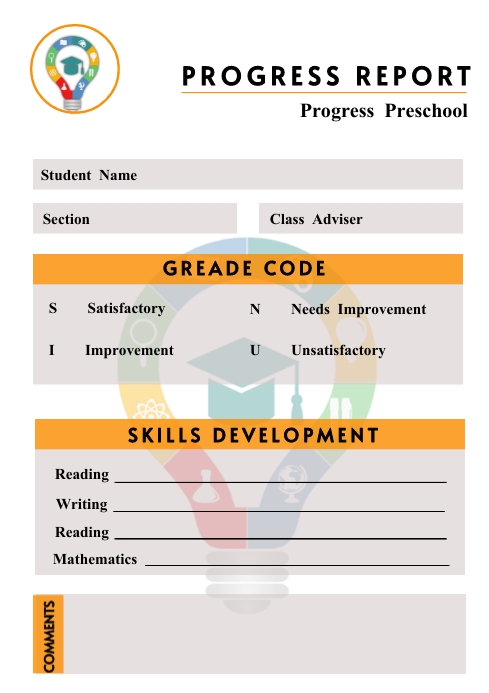 Free Preschool Report Card Template | PosterMyWall