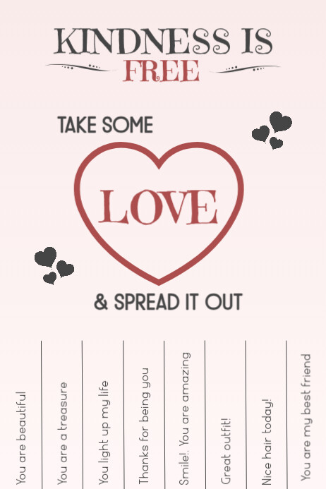 Free Printable Compliments tear off tabs Template | PosterMyWall