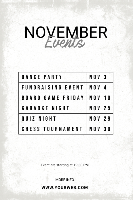 Free printable event schedule template | PosterMyWall