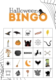 Free printable Halloween bingo game A4 template