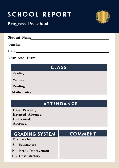Free Printable Report Card Template PosterMyWall Free Printable Report Card Template PosterMyWall