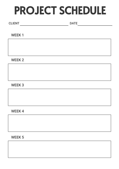 Free Project Schedule Sheet Template PosterMyWall