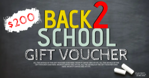 Brown Back to School Gift Voucher Facebook Shared Image Template