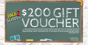 Turkusowy Back to School Gift Voucher Facebook Shared Image Template