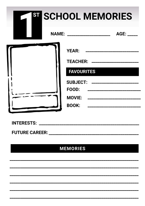 Free School Memory Book Sheet Template | PosterMyWall