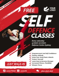 Free Self Defence Classes Flyer template