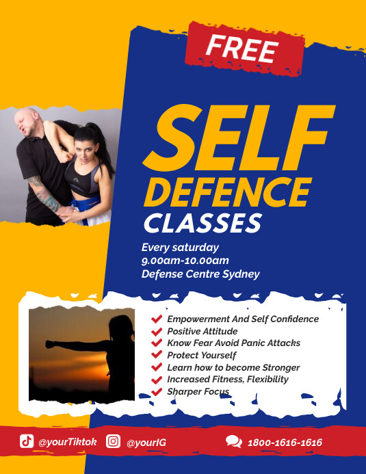 Free Self Defence Classes Flyer | PosterMyWall