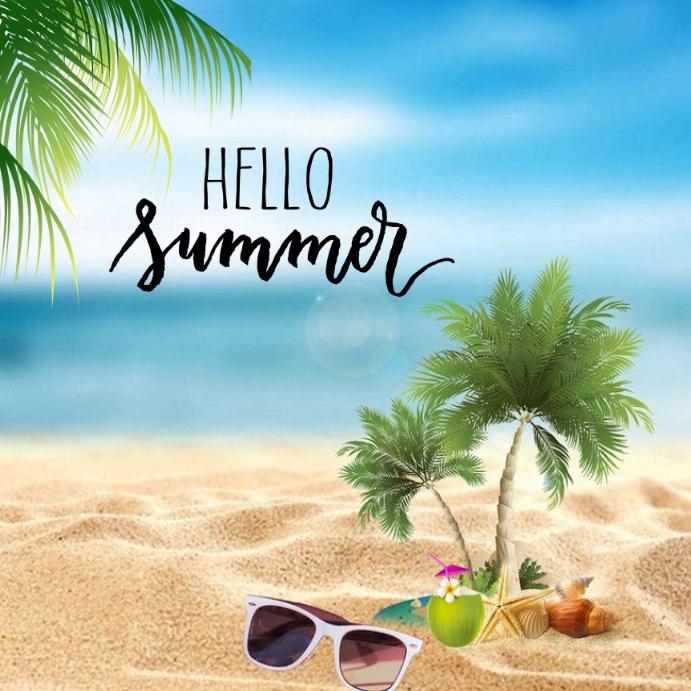 Free Summer, Beach, Promotion Background Wpis na Instagrama template