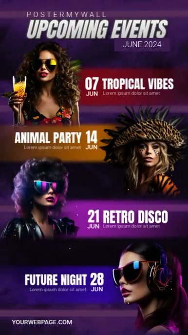 Event Advert Examples Copy of Free Upcoming Party Events Ad template | PosterMyWall