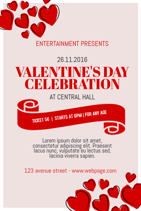 Kostenlose Valentinstag Veranstaltung Poster Vorlage Fur