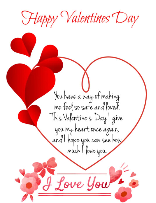 Free Valentines Day Greeting Cards Flyer (US-Letter) template