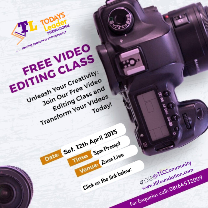 Free Video Editing Class Template | PosterMyWall