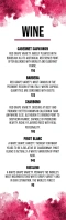 Free Wine Menu template Half Page Legal
