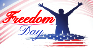 Hvid Freedom Day delt Facebook-billede Template