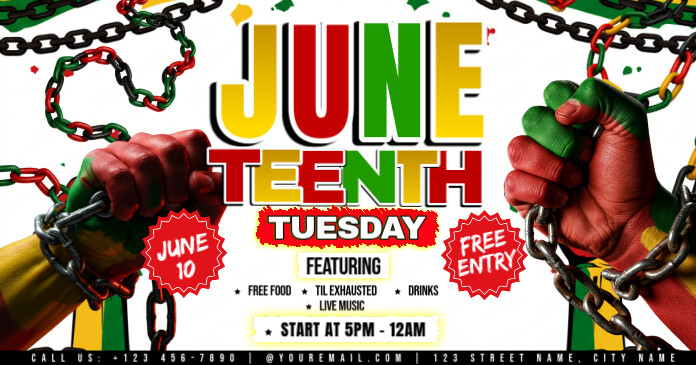 Freedom Day Fest: Juneteenth Celebration Obraz udostępniany na Facebooku template