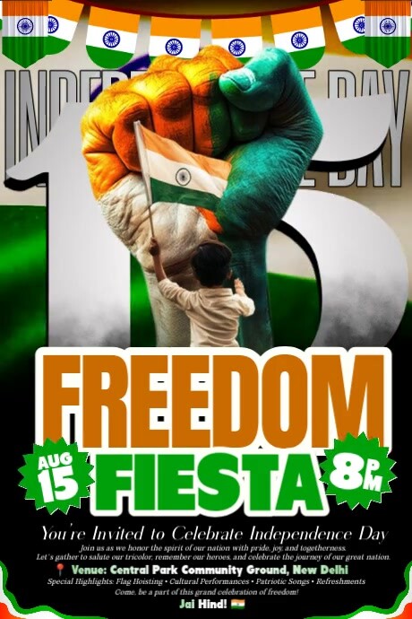 Freedom Fiesta: India Unites Template | PosterMyWall