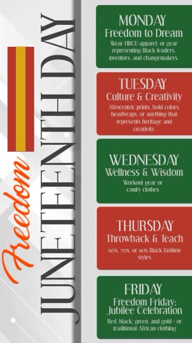 Freedom Juneteenth Spirit Week template