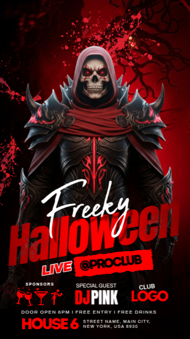 Modello Freeky Halloween Live @Proclub | PosterMyWall