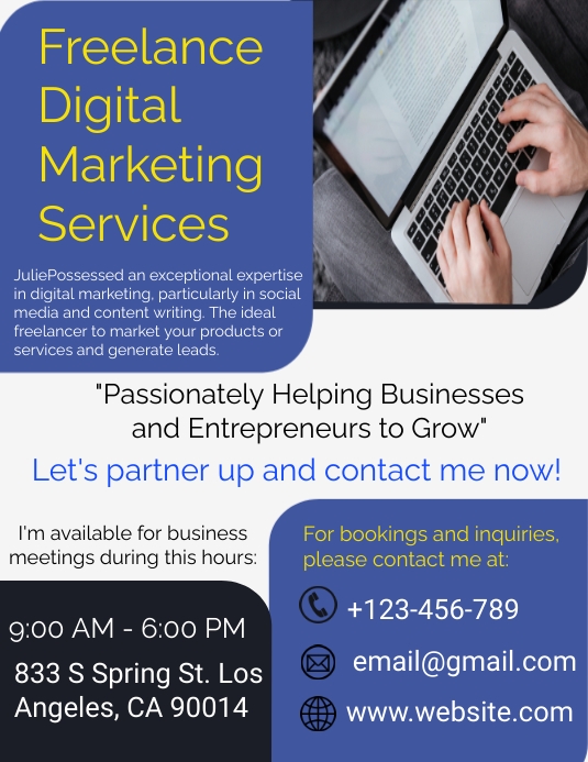 freelance digital marketing services Template | PosterMyWall
