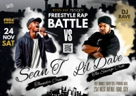 Freestyle rap battle invitation flyer template Facebook event Postcard