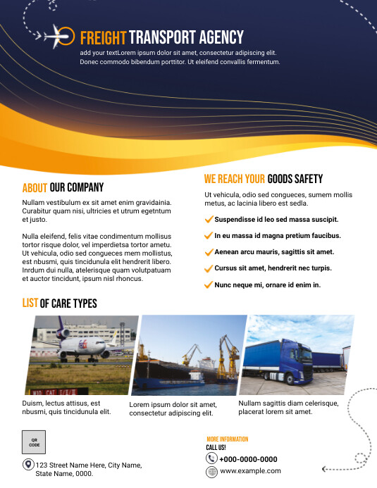 Freight Transport Agency Flyer Folheto (US Letter) template
