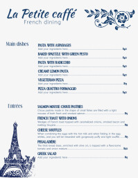 French Cafe Menu Template with Illustrations Flyer (US Letter)