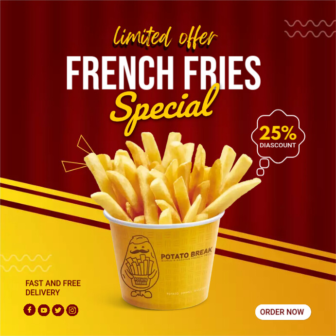 french fries Template PosterMyWall