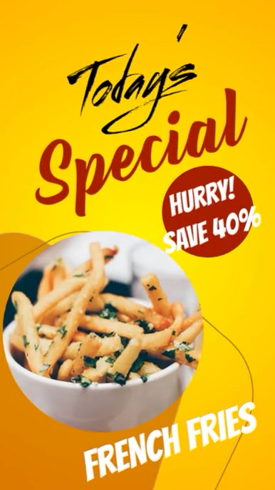 french fries digital display ad template