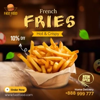 French Fries Potato Fries Sale Banner for Soc Pos Instagram template