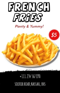 French fries sale flyer design Tabloid template