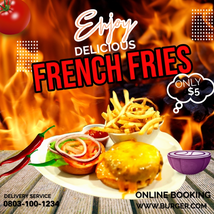 French fries video Template | PosterMyWall