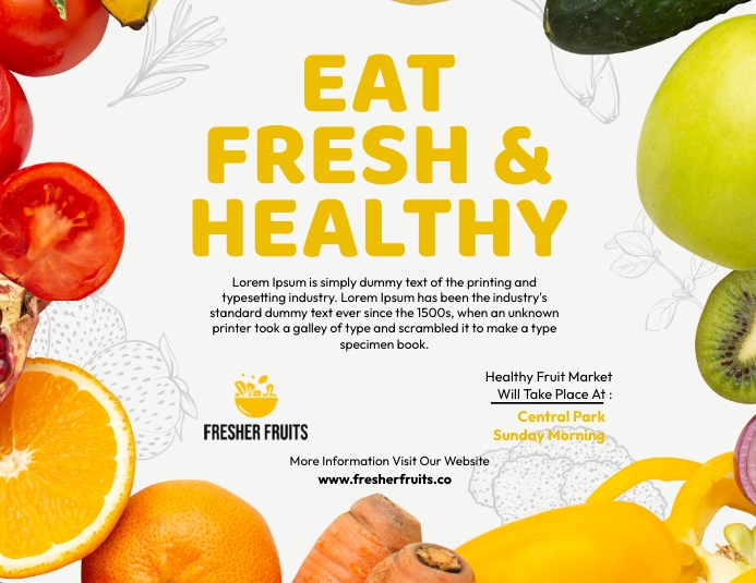 Fresh & Healthy Ads Flyer (US Letter) template