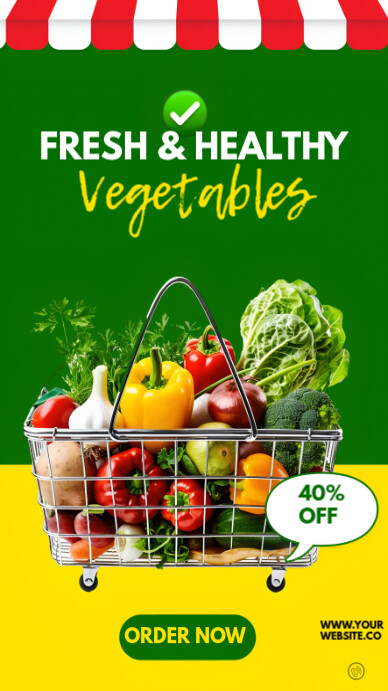 Fresh & Healthy Vegetables Instagram Story template