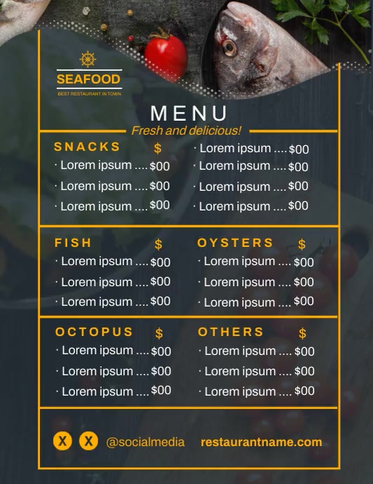 Fresh and Delicious Menu Template | PosterMyWall