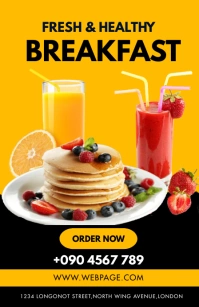 FRESH AND HEALTHY BREAKFAST FLYER Tabloïd template