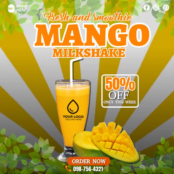 Fresh And Smoothie Instagram Post template