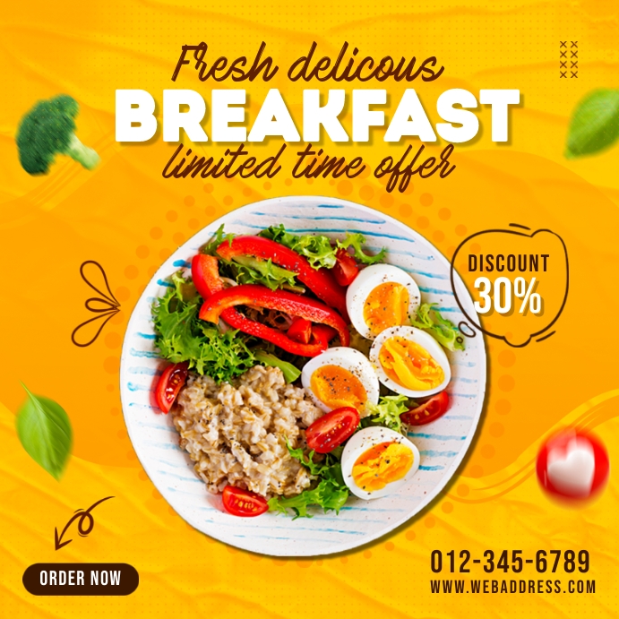 Fresh Breakfast Ads Template | PosterMyWall