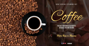 Brązowy Coffee Promotion Facebook Ad Template